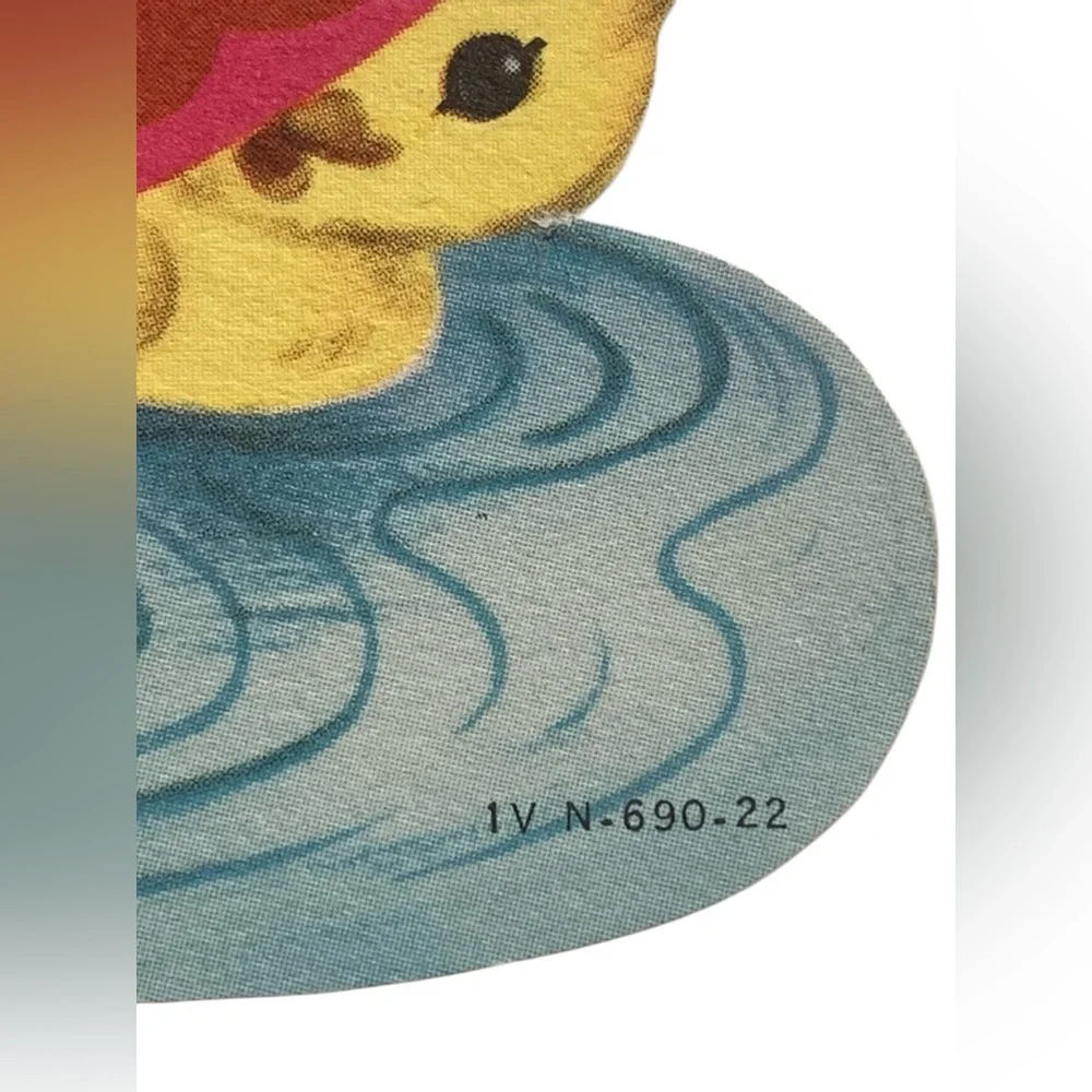 Vintage 1953 Valentine Duck Card Animal
